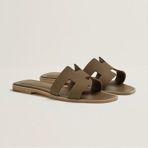 Hermes Oran Sandals in Etoupe
